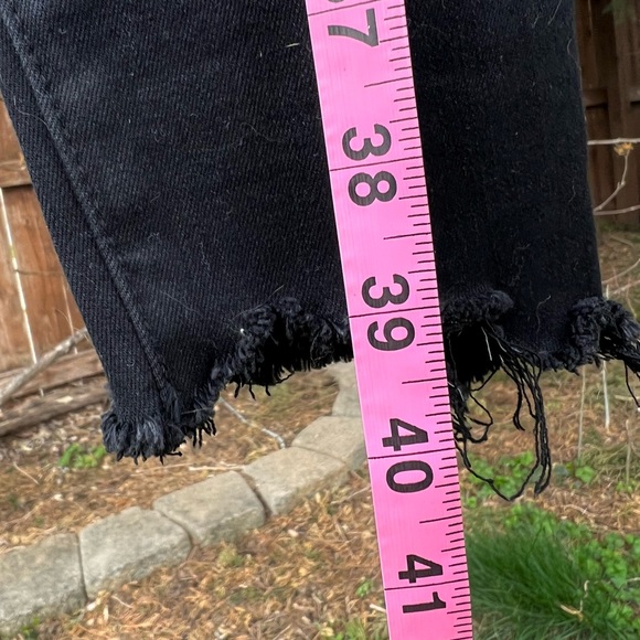 NWOT Abercrombie black jeans ultra high rise super skinny raw hem 28R 6 - Picture 12 of 15